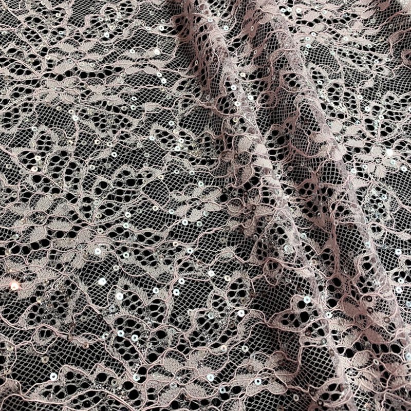 Lace Fabric Sequin Nylon Warp Knit for Women's Wear Wholesale Supplier 4